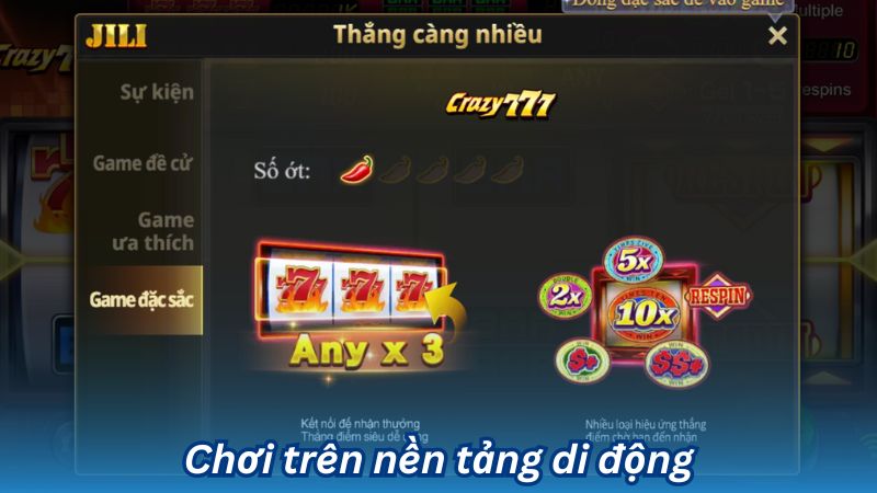 Chơi trên nền tảng di động