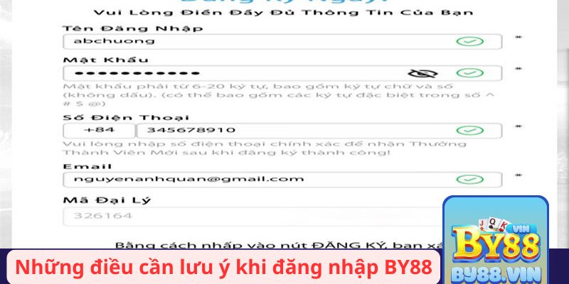 Những điều cần lưu ý khi đăng nhập BY88