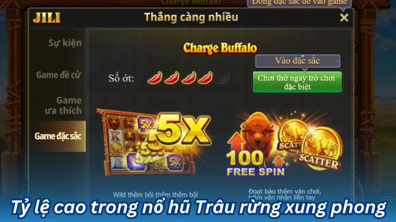 Tỷ lệ cao trong nổ hũ Trâu rừng xung phong